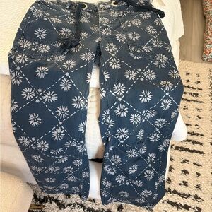 BRAND NEW Free People Navy Floral Women's Flare Jeans